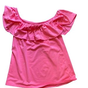 Lilly Pulitzer Pink off the shoulder t - M